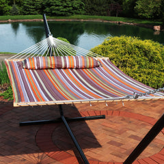 Sunnydaze close-up of quilted polyester texture highlighting soft foam padding comfort