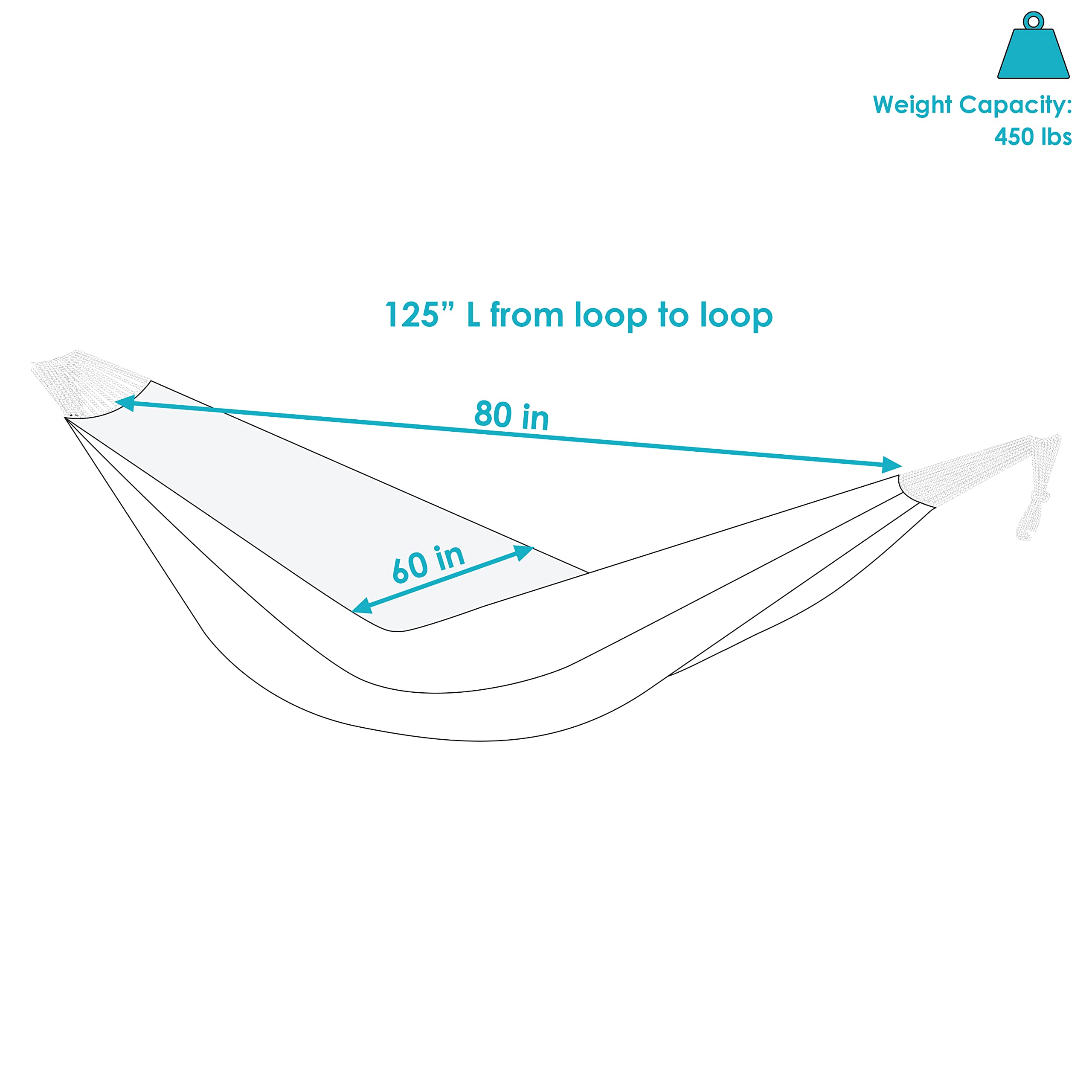 Sunnydaze hammock hung between trees demonstrating portability and outdoor use
