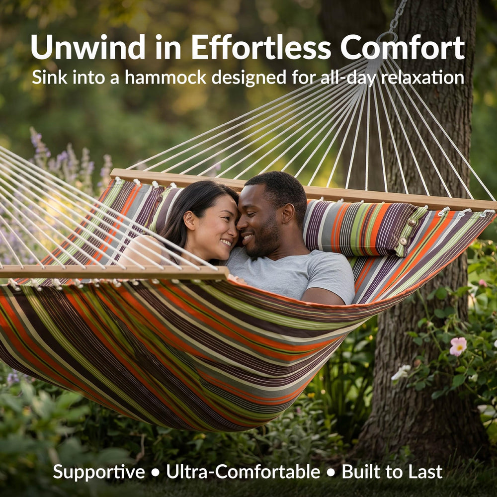 Sunnydaze detachable pillow attached to hammock offering head support and secure fit