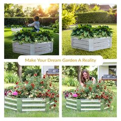 Sunnydaze hexagon bed installed in garden improving drainage and root health