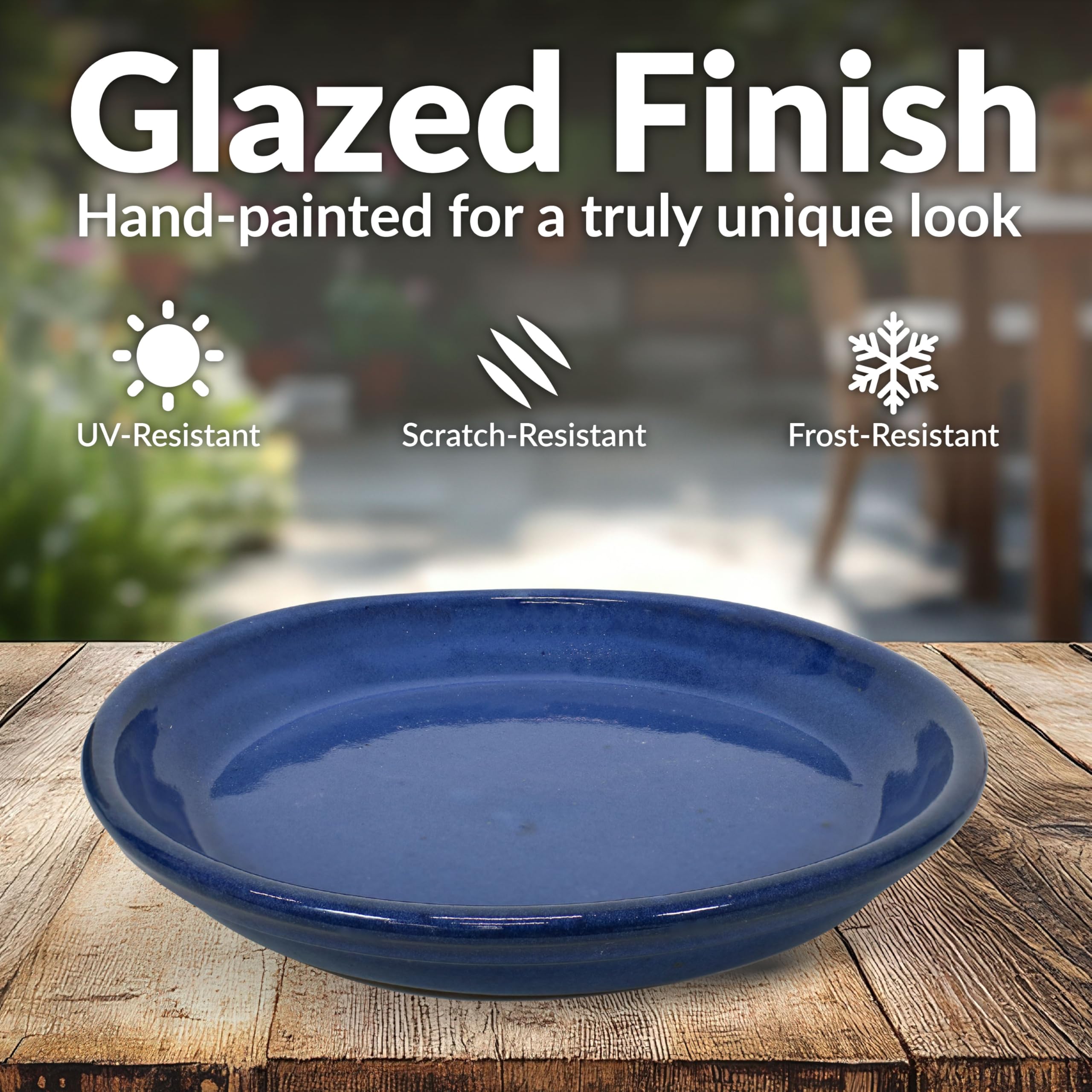 Sunnydaze Decor close-up of glaze showing rich color and durable finish