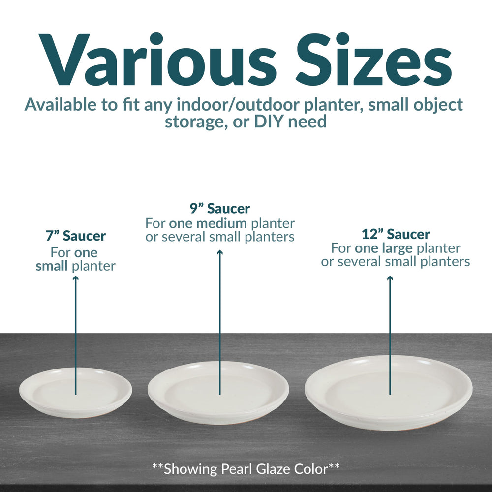 Sunnydaze Decor side profile showing saucer edge and sturdy ceramic feel