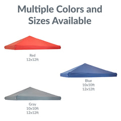 Sunnydaze blue canopy top installed on pop-up frame demonstrating shade protection