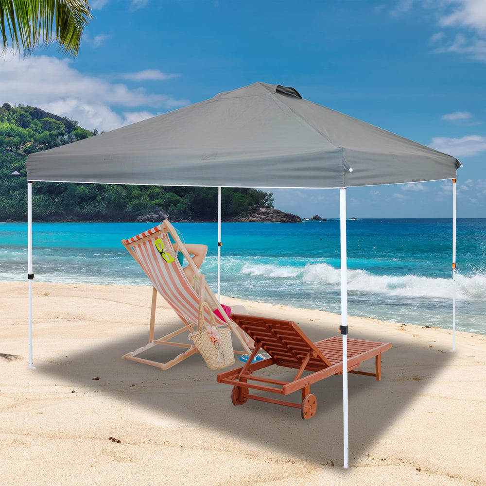 Sunnydaze lifestyle backyard setup offering shade and comfortable outdoor space
