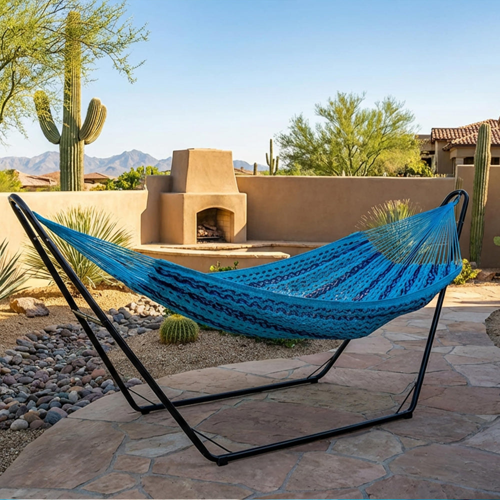 Sunnydaze Mayan couple napping in hammock showing family comfort benefit
