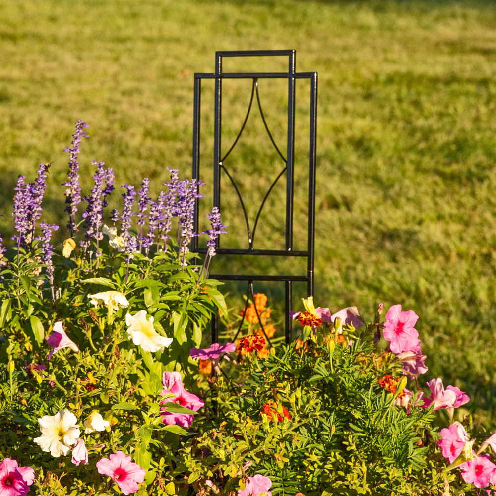 Sunnydaze packed box and unboxed trellis showing components and easy setup