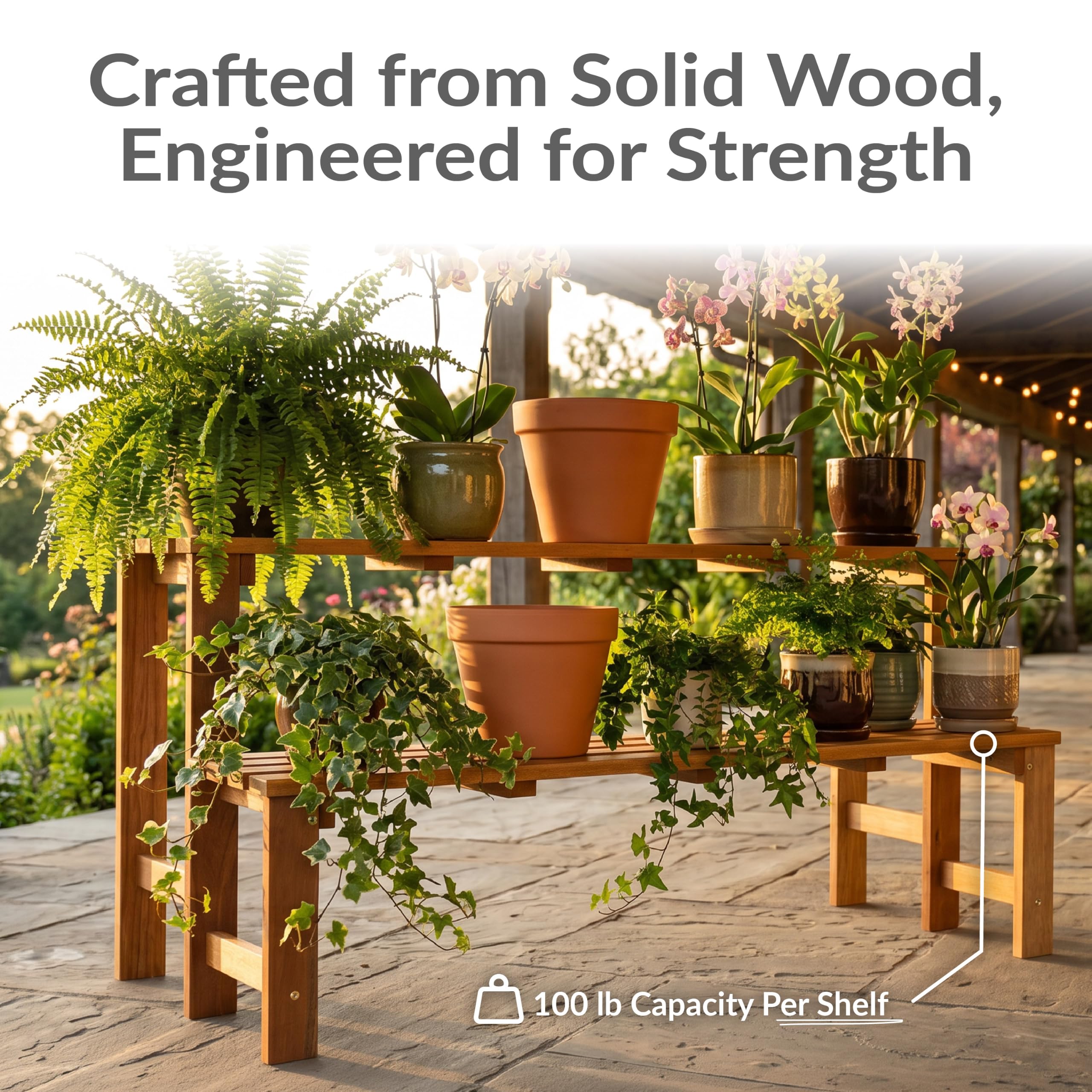 Sunnydaze Decor side profile showing leg connection for stable four-point support