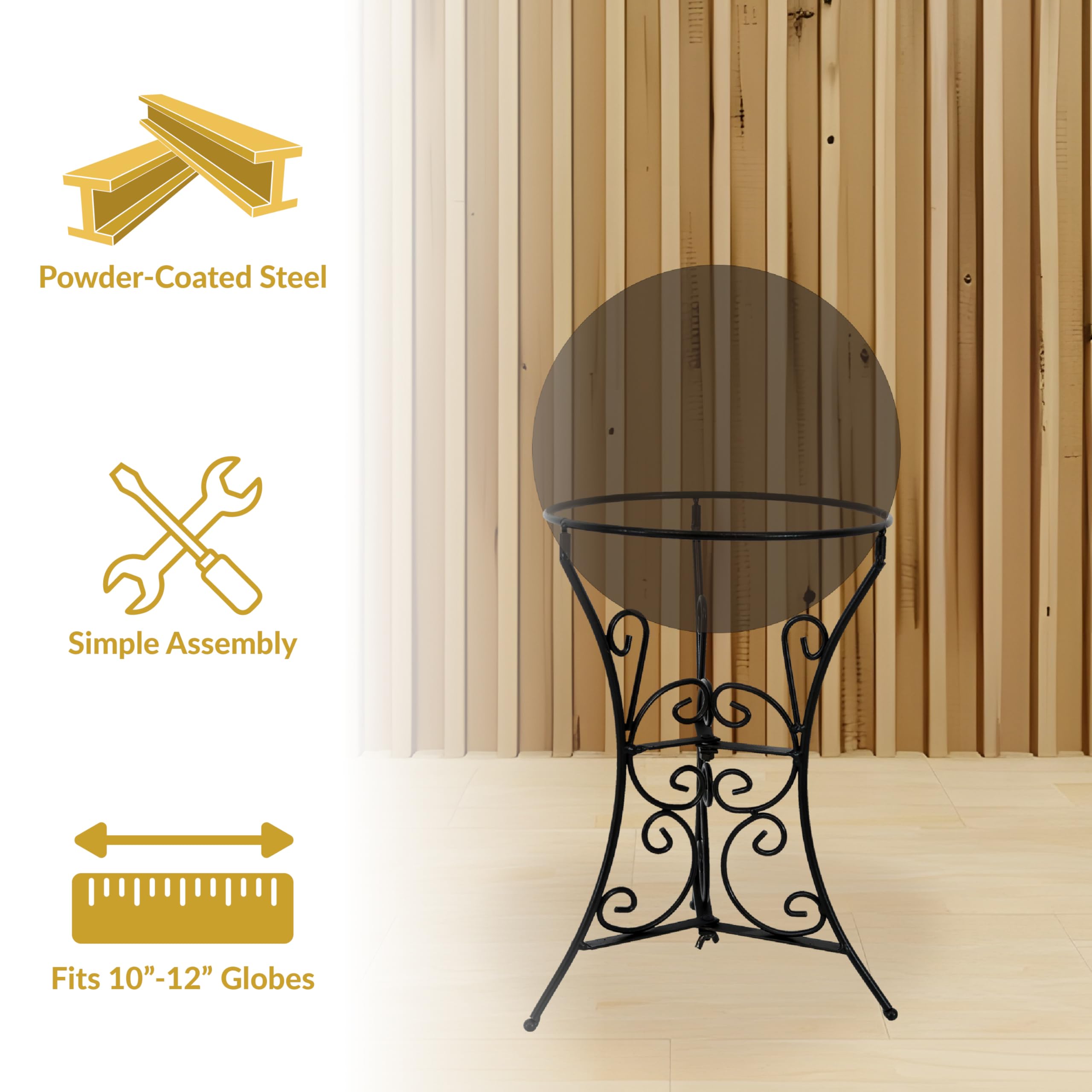 Sunnydaze stand close-up of scroll design highlighting decorative detail and durability