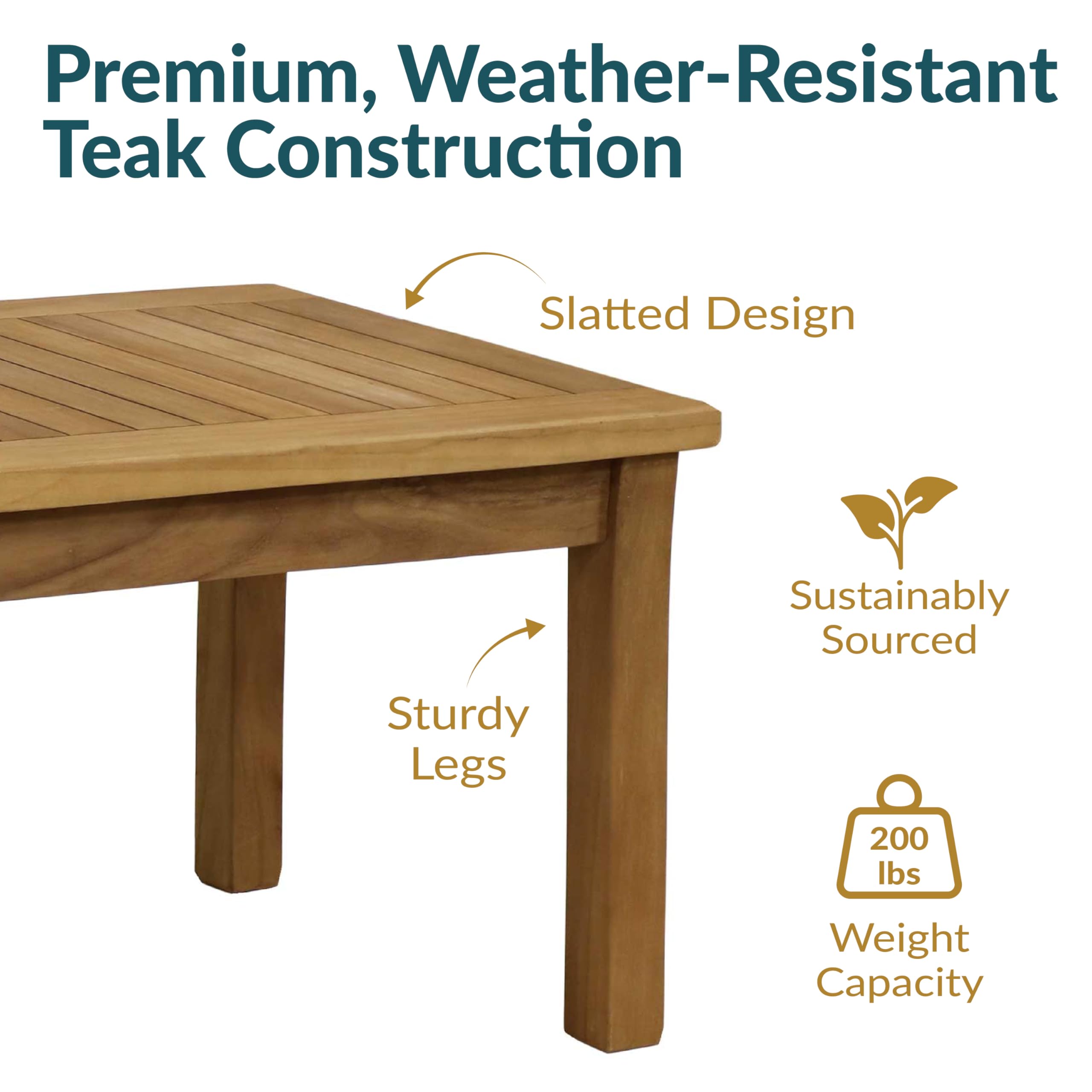 Sunnydaze Decor close-up of teak wood grain highlighting rich texture and lasting appeal