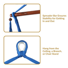 Sunnydaze Decor wooden spreader bar and rope joinery showing sturdy support connection