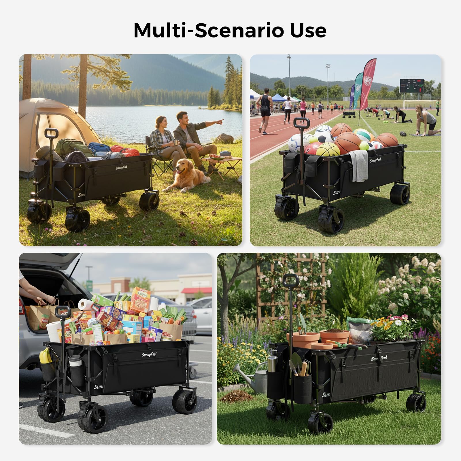 SUNNYFEEL side pockets and cup holder showing organized-access convenience