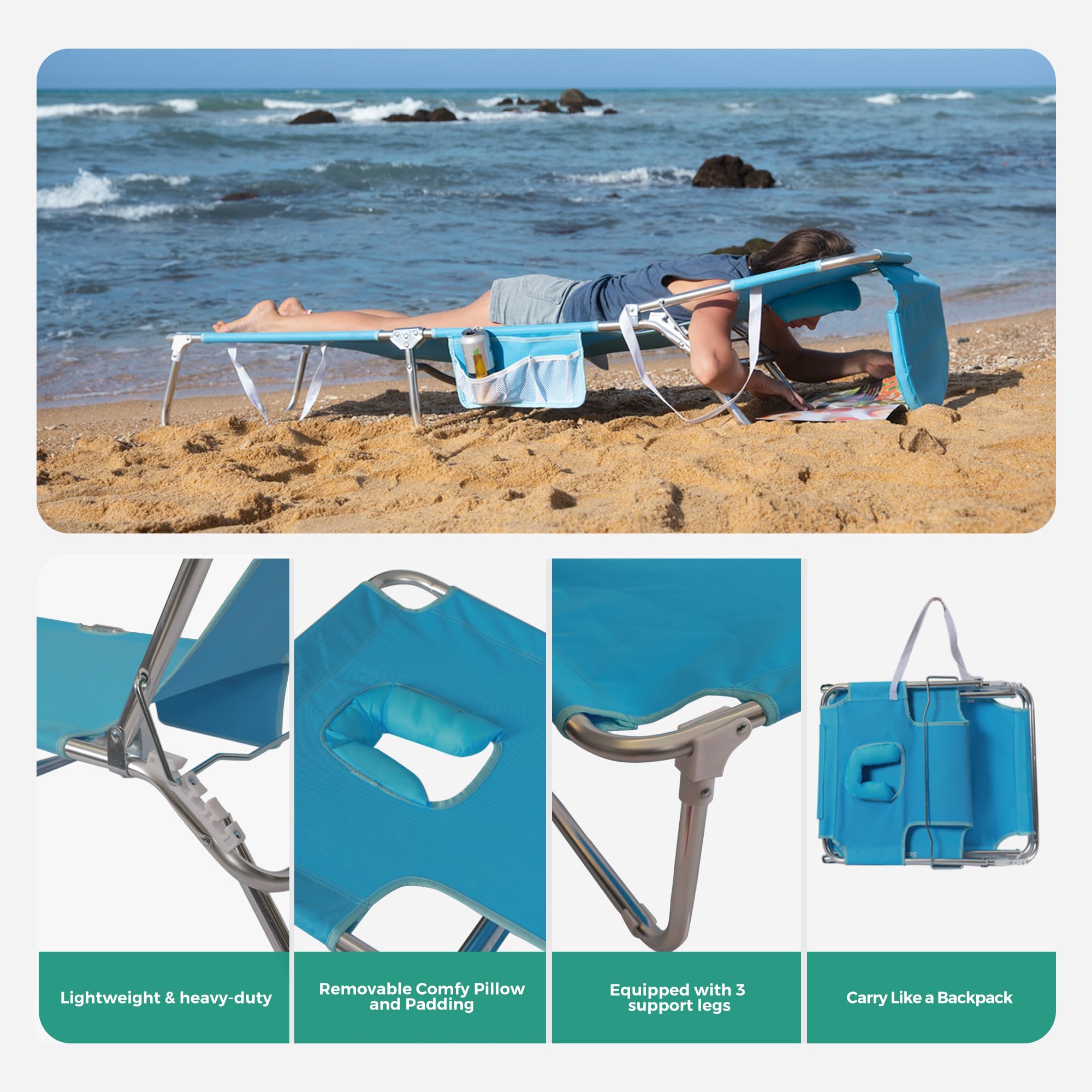 SUNNYFEEL backpack straps shown for hands-free carrying benefit
