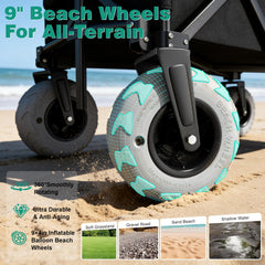 SUNNYFEEL close-up of 9-inch balloon wheel for smooth sand travel