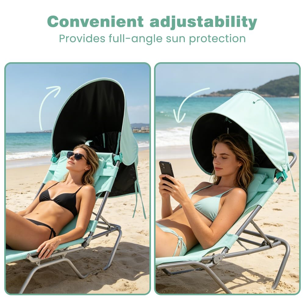 SUNNYFEEL close-up of face cavity and pillow for comfortable face-down tanning