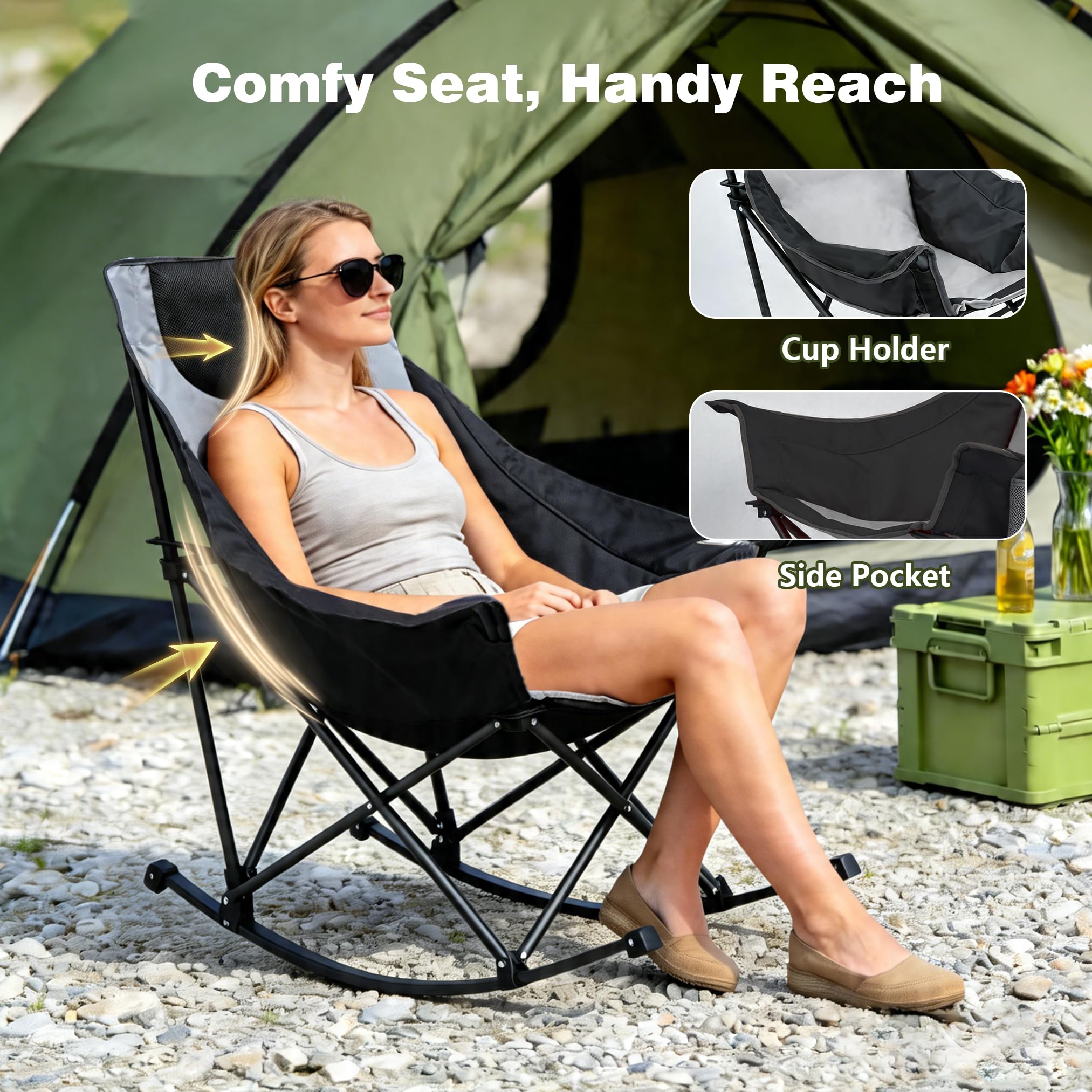 SUNNYFEEL armrest pockets holding phone and sunglasses for quick access