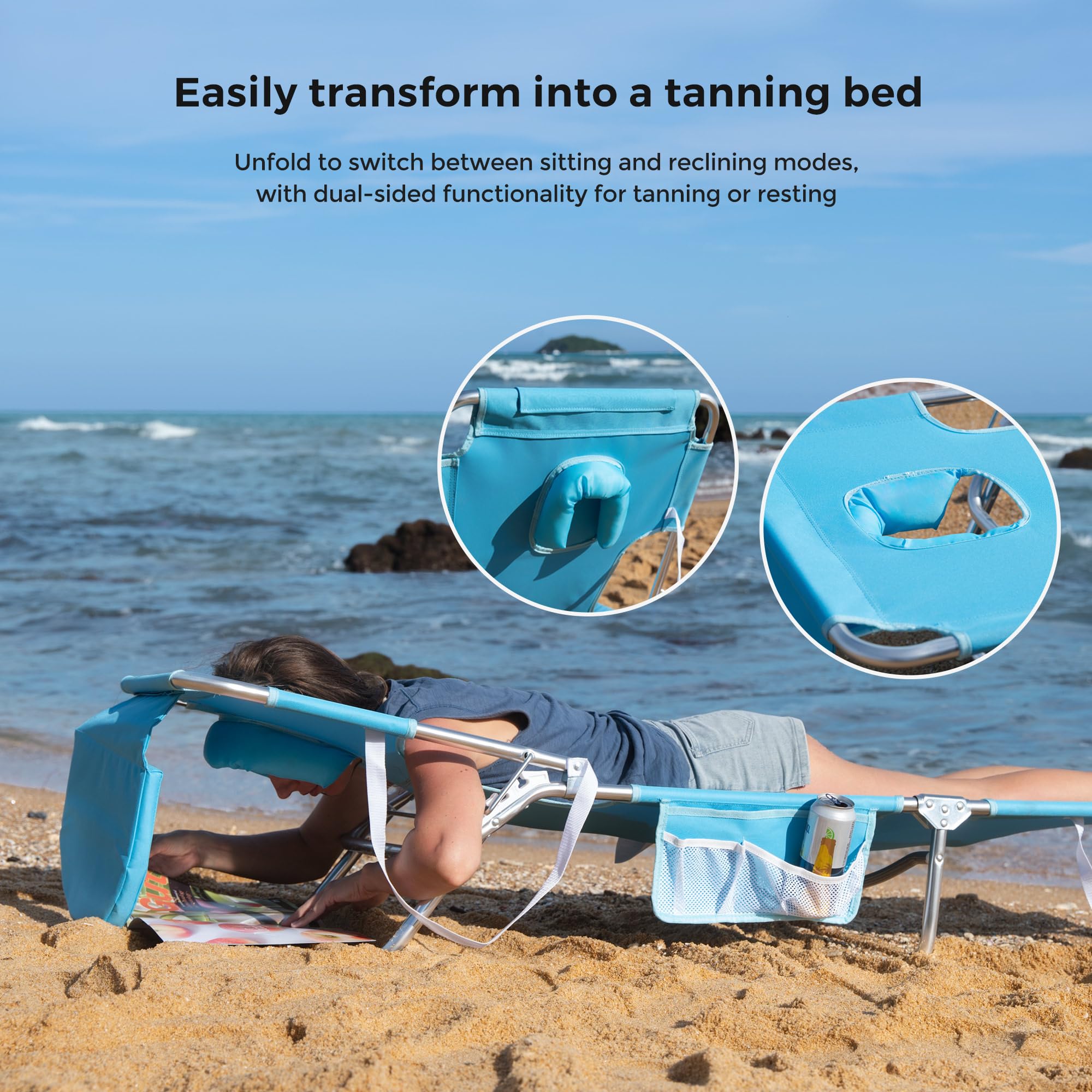 SUNNYFEEL folded packed chair compact for easy transport benefit