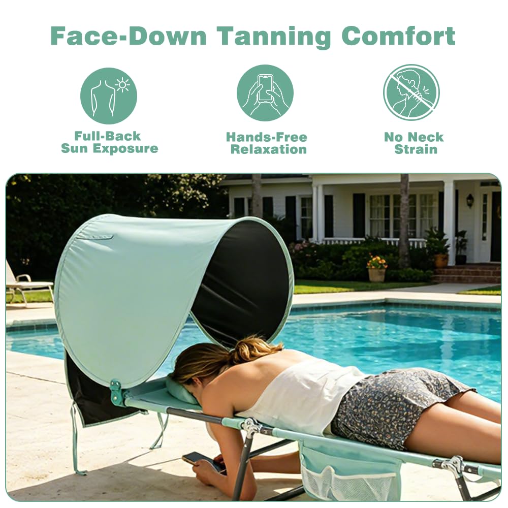 SUNNYFEEL reinforced steel frame and 750D fabric detail for durable support