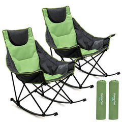 SUNNYFEEL chairs front view showing two packed chairs and benefits of comfort