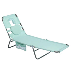 SUNNYFEEL front view of reclined lounger showing comfort and low profile