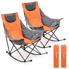 SUNNYFEEL front view of orange two-pack showing roomy seats and padding for comfortable outdoor use