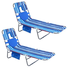 SUNNYFEEL front view two chairs showing full recline and compact comfort