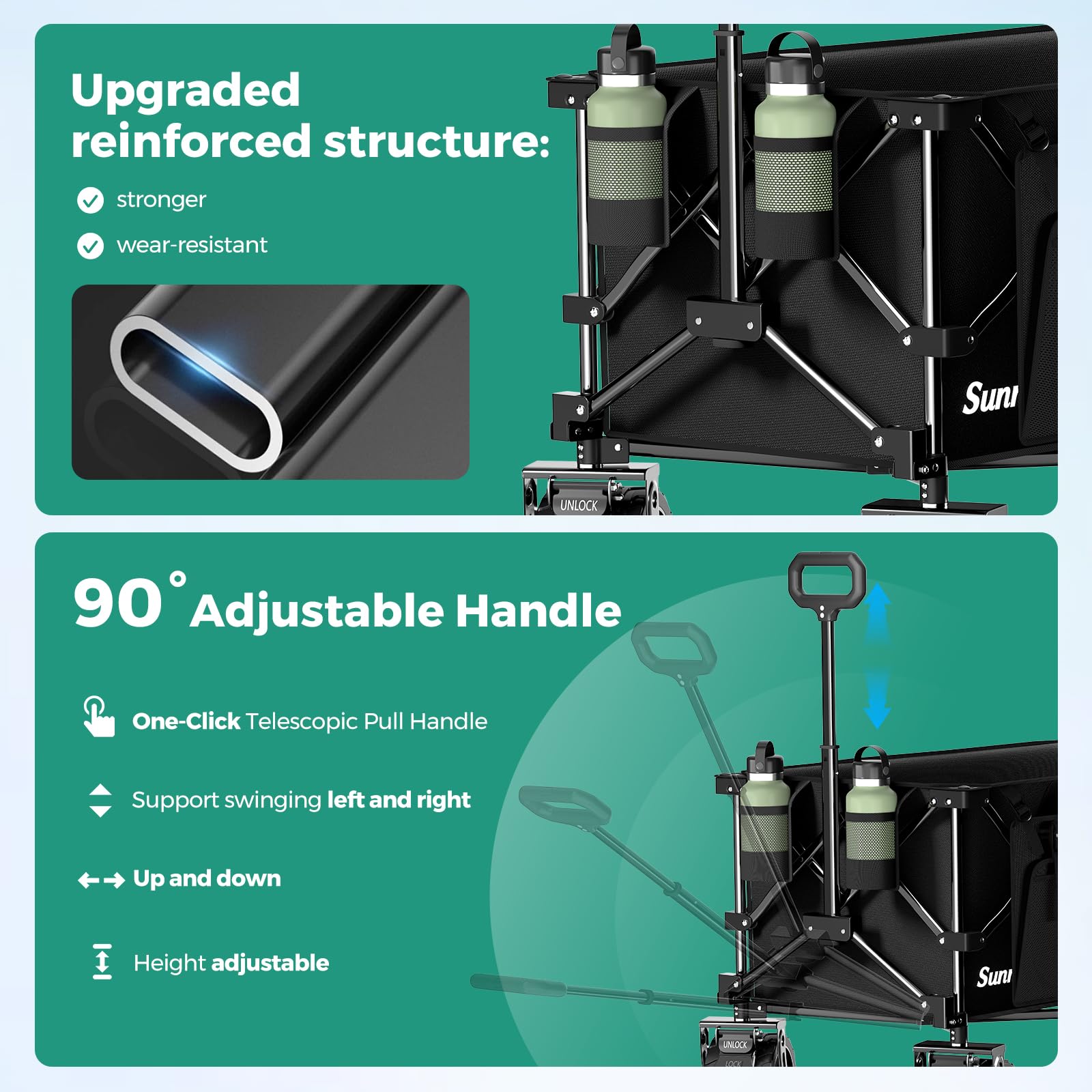 SUNNYFEEL adjustable rebound handle detail for ergonomic pulling comfort