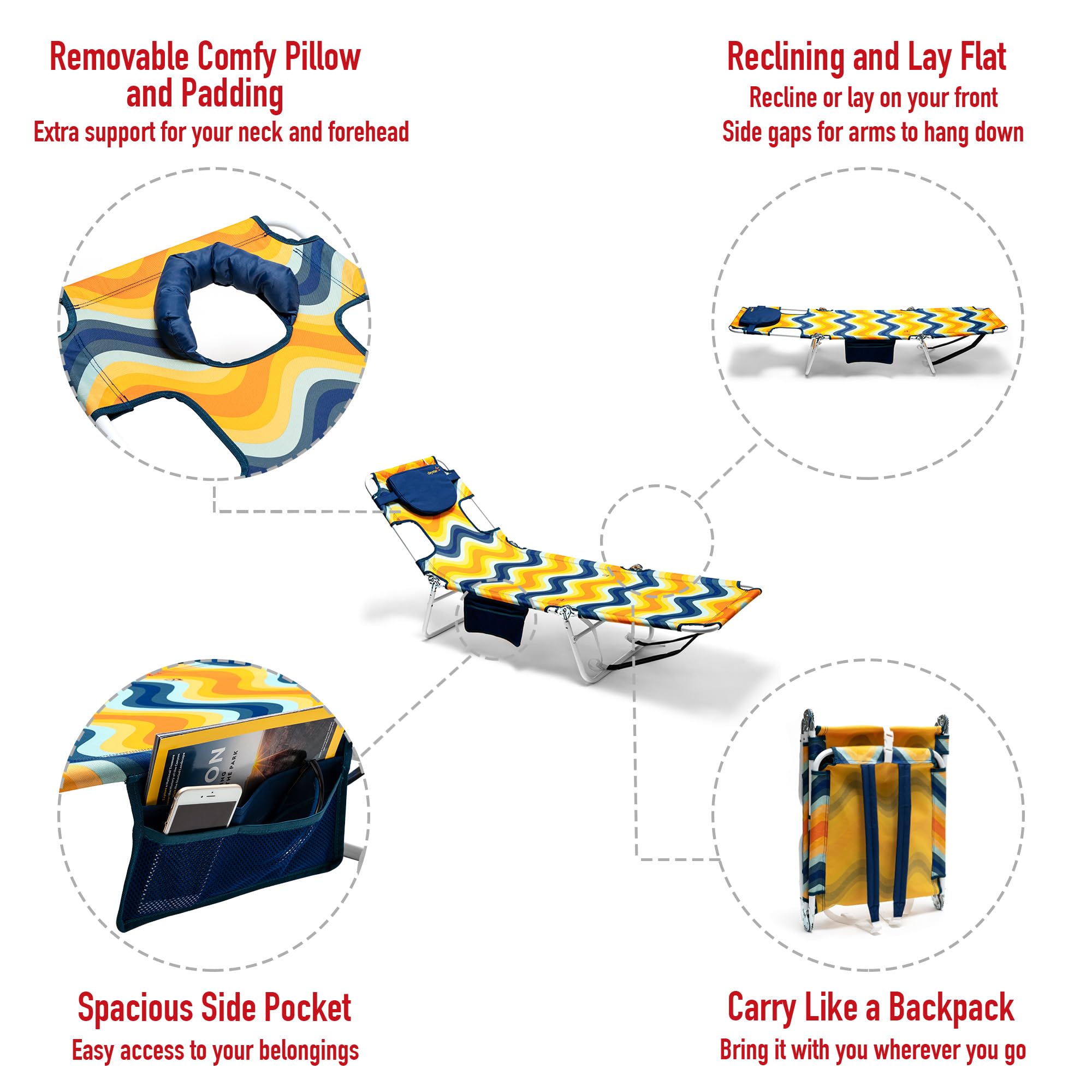 SUNNYFEEL lounger in use at beach illustrating comfortable lounging
