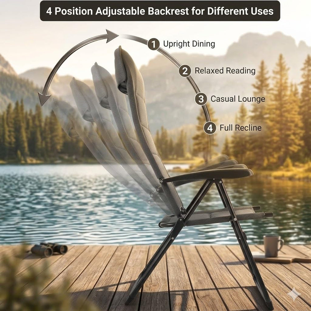 SUNNYFEEL side profile in reclined position demonstrating four-lock comfort