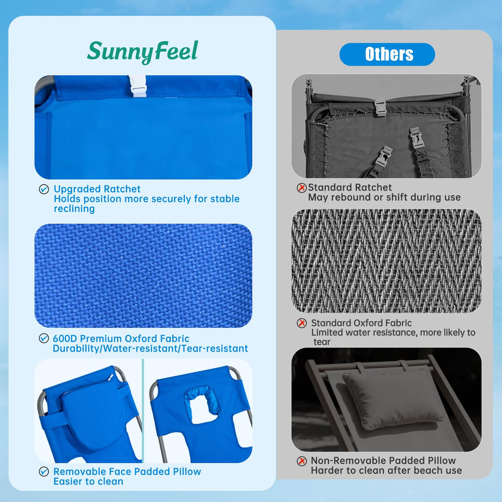 SUNNYFEEL side profile of a chair fully reclined demonstrating flat lay comfort