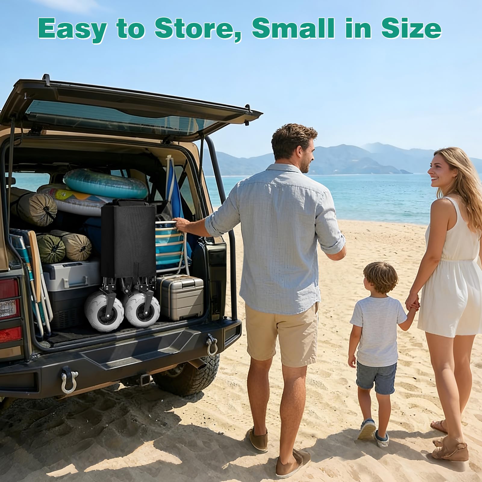 SUNNYFEEL size comparison with a large cooler demonstrating 200L space