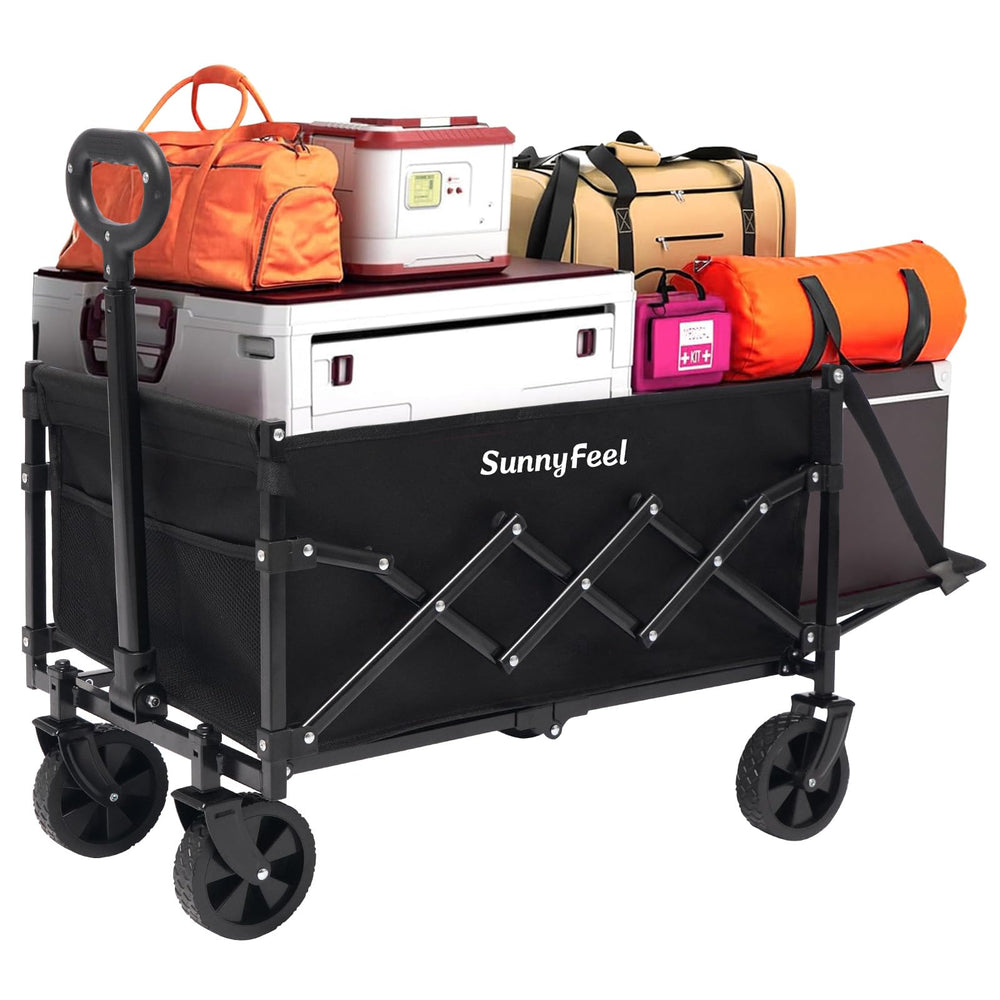 SUNNYFEEL front view of wagon showing roomy cargo and durable build benefit portability