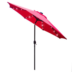 Sunnyglade red canopy front view showing full coverage and stylish patio benefit