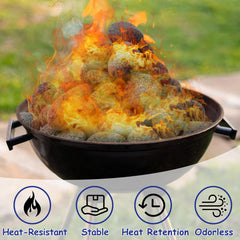 Sunnyglade lava rocks in a gas fire pit creating an even, attractive flame