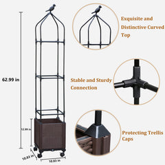 Sunnyglade detail of trellis frame connection with snap-fit joints for quick tool-free assembly