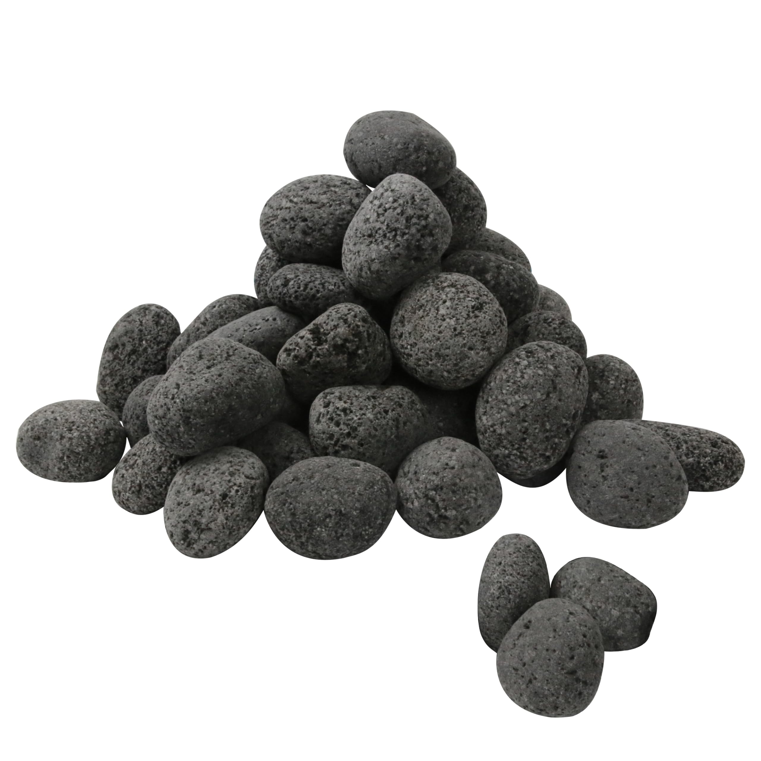 Sunnyglade front pack showing 17.8LB of black lava rocks, durable and consistent