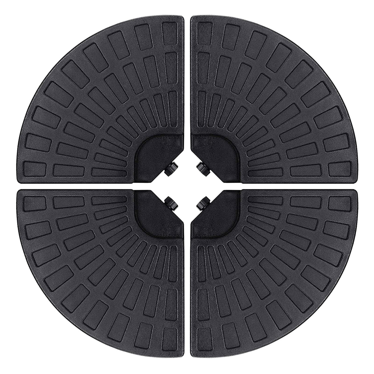 Sunnyglade fan base front view showing stable cross placement and secure hold