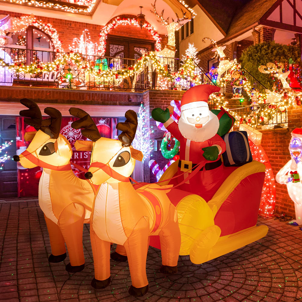 Sunnyglade nighttime yard display with LEDs enhancing curb appeal