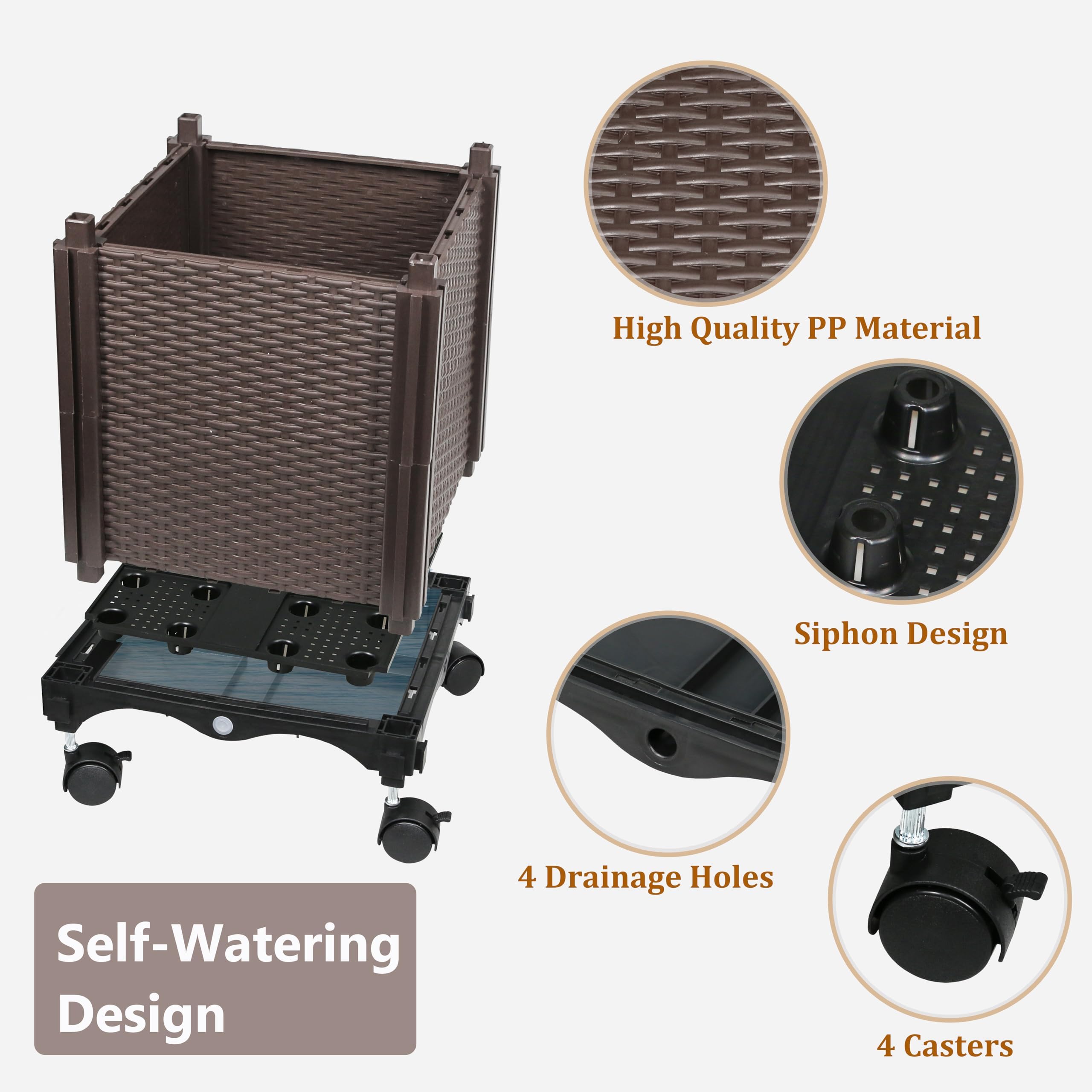 Sunnyglade planter beside a chair showing scale and portability for small-space gardening convenience