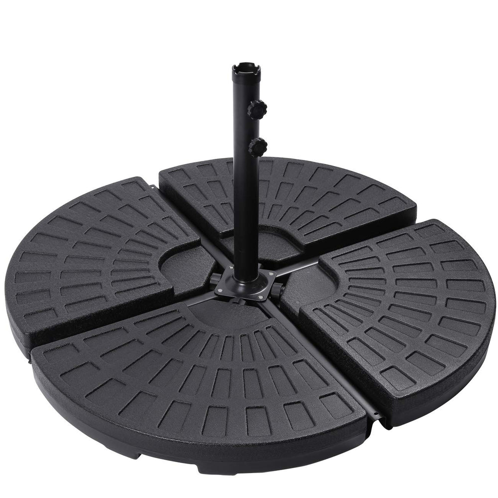 Sunnyglade base size comparison beside a foot demonstrating compact scale