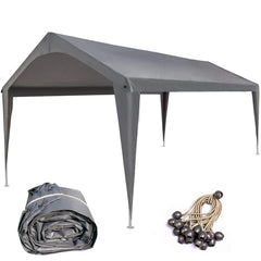 Sunnyglade top cover front view showing full 10x20 canopy protecting vehicles