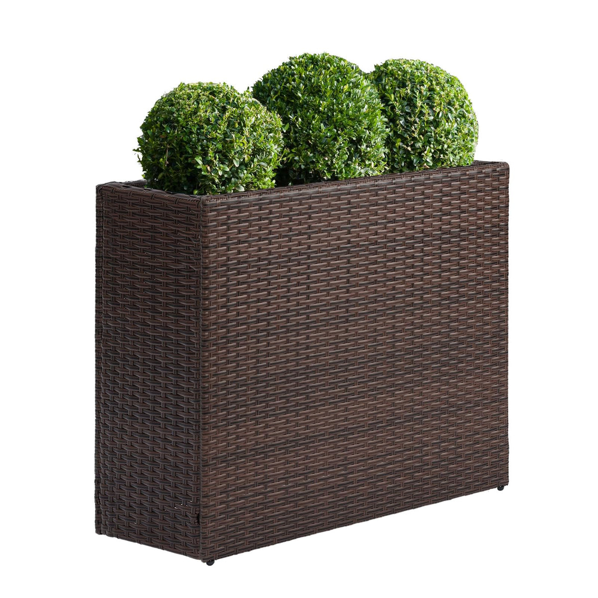 SUNNYPARK front view of rectangular planter showing sleek neutral finish and modern look