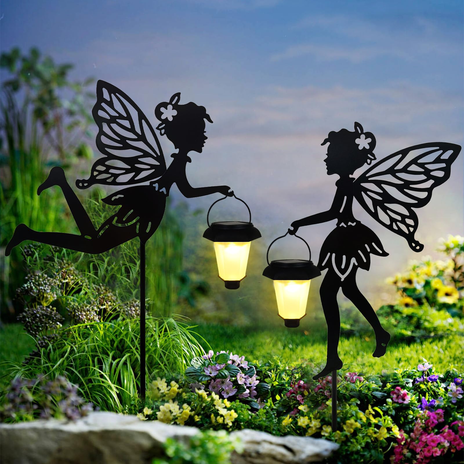 SUNNYPARK components laid out showing stake, wings, lantern for easy assembly