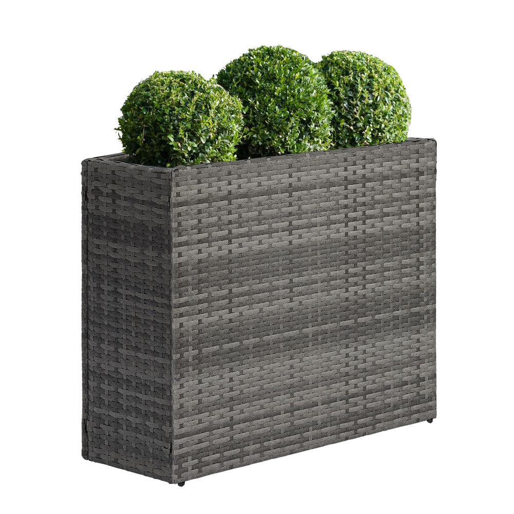 SUNNYPARK front view of rectangular planter showing sleek silhouette and neutral color