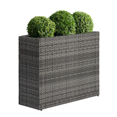 SUNNYPARK front view of rectangular planter showing sleek silhouette and neutral color