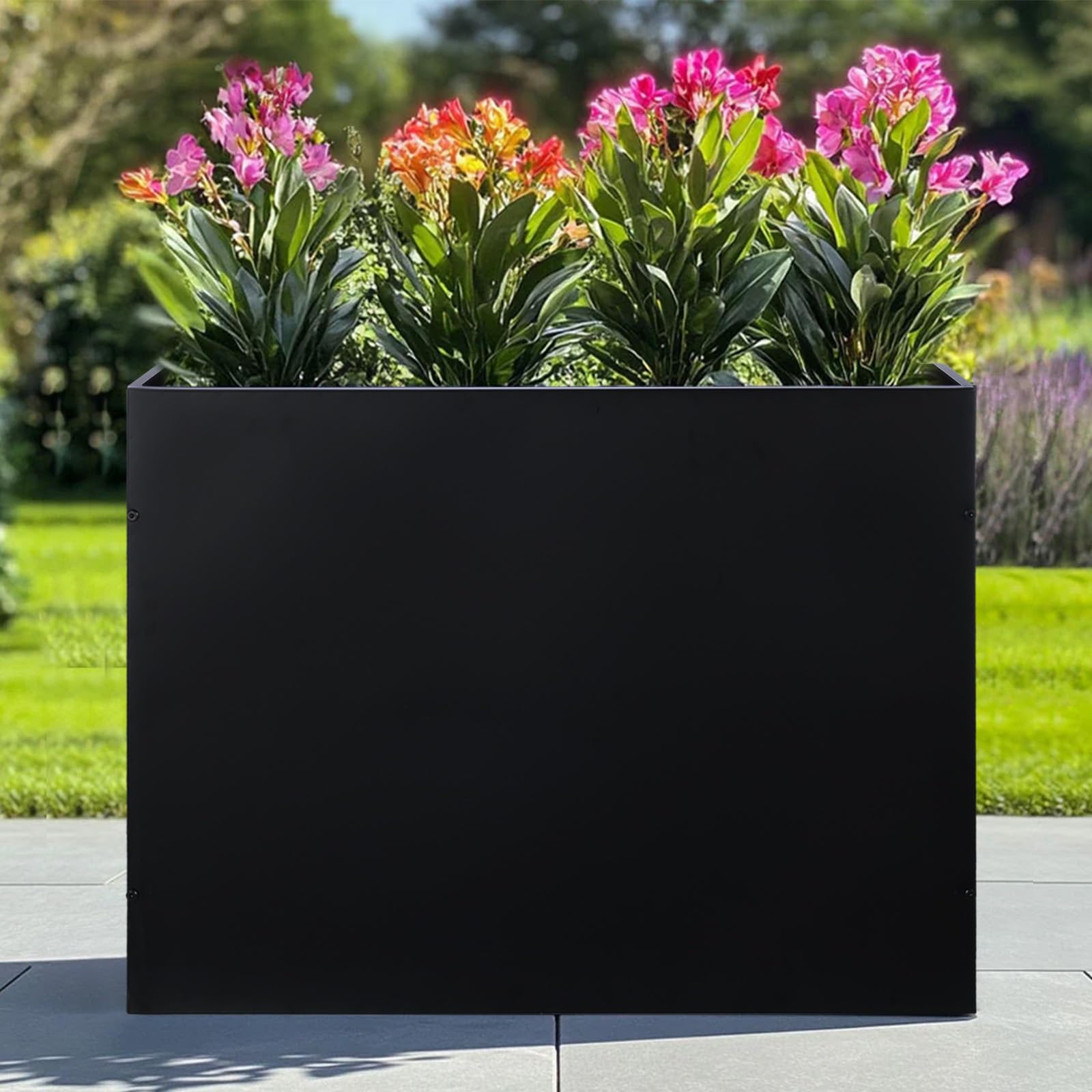 SUNNYPARK planter shown beside patio chair illustrating scale and placement benefit