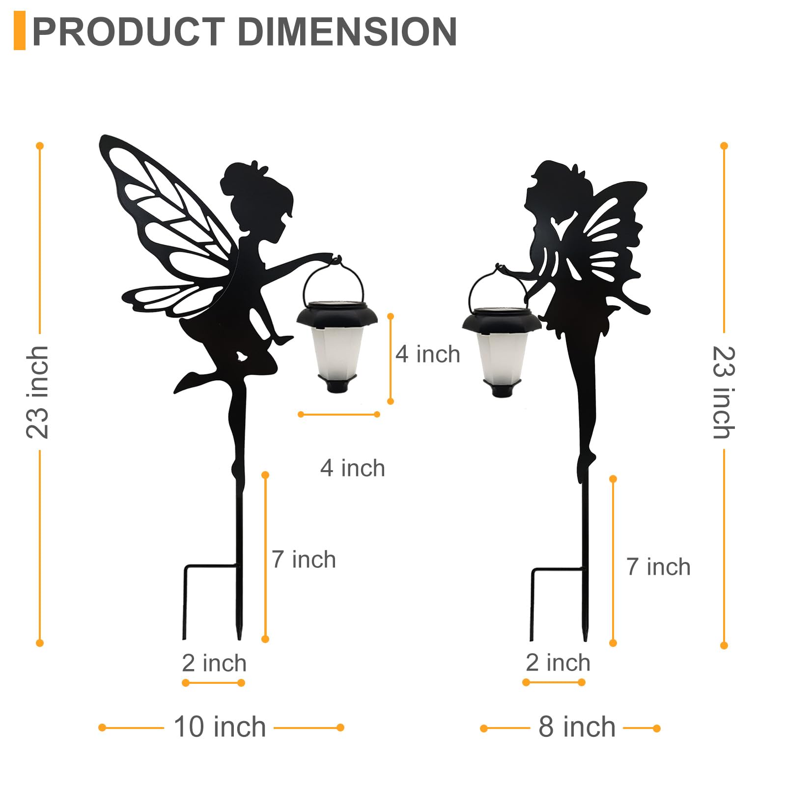 SUNNYPARK stake inserted in lawn showing 23-inch scale and placement