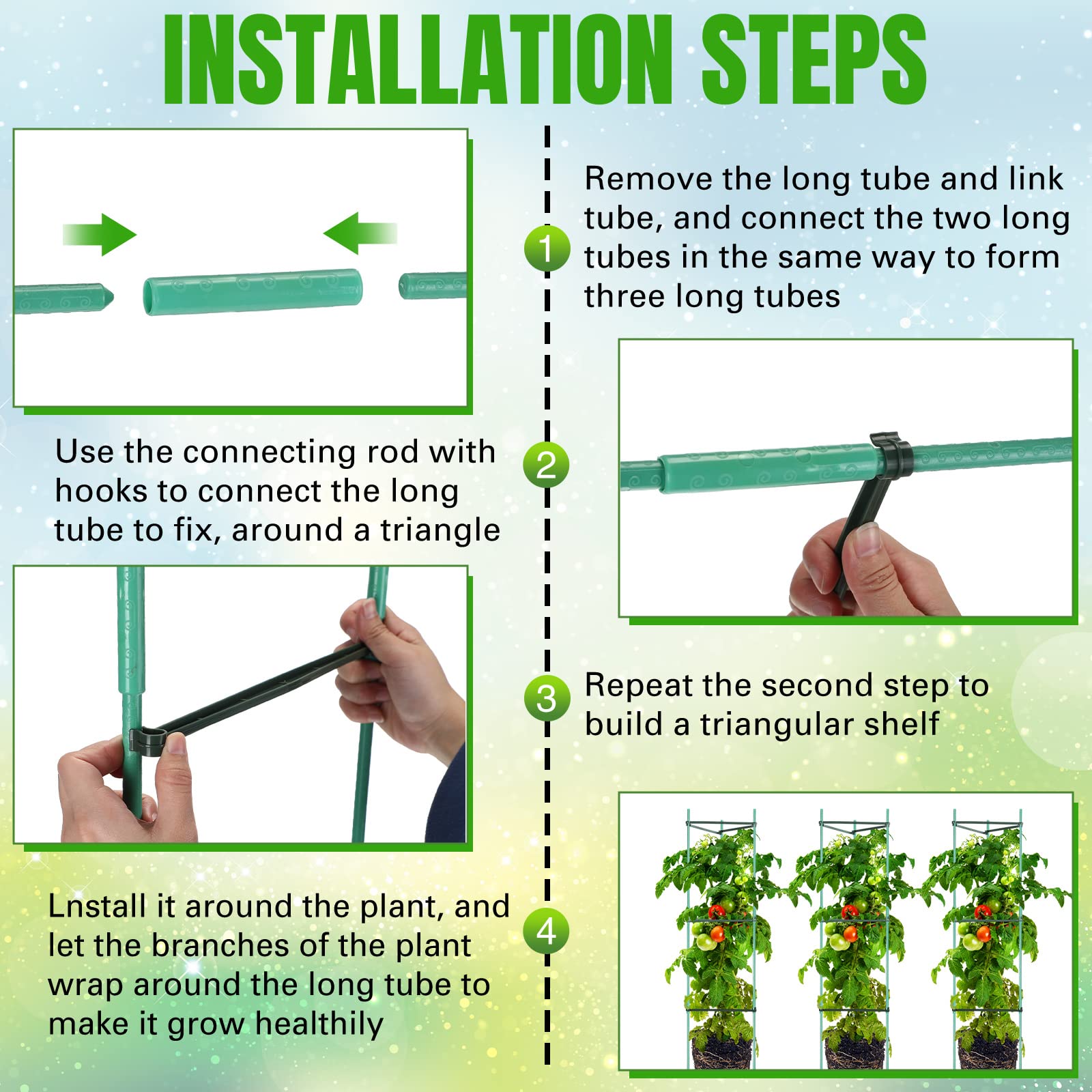 Sunnyray cages installed in garden offering upright plant support