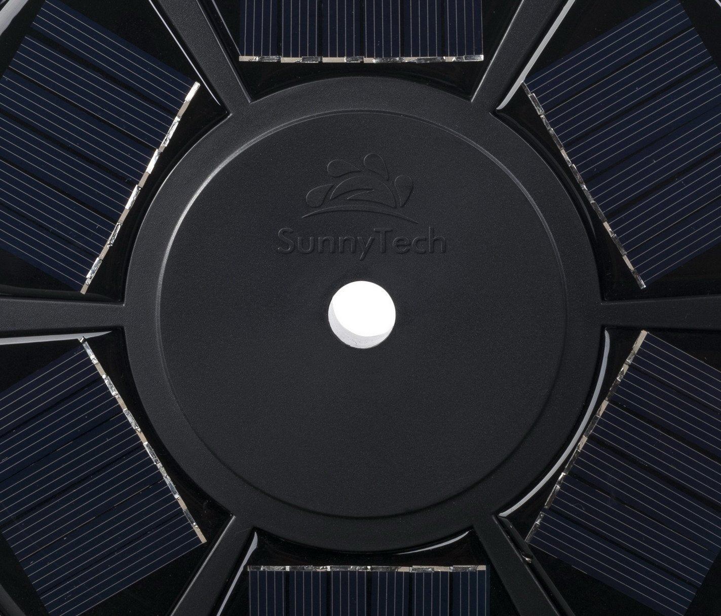 Sunnytech installed under finial on a pole, providing automatic dusk-to-dawn lighting