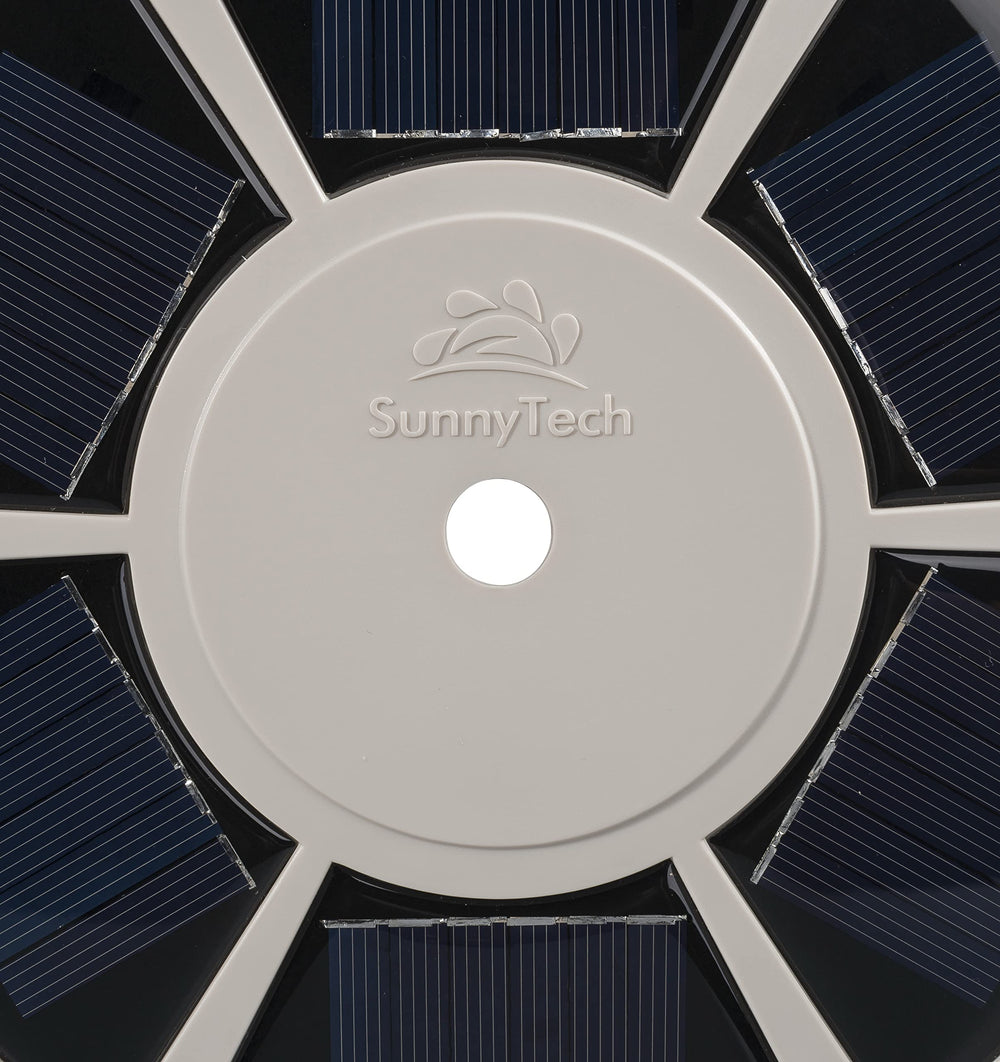 Sunnytech compared with ruler for scale, 8.6 inch diameter clarity and fit guidance