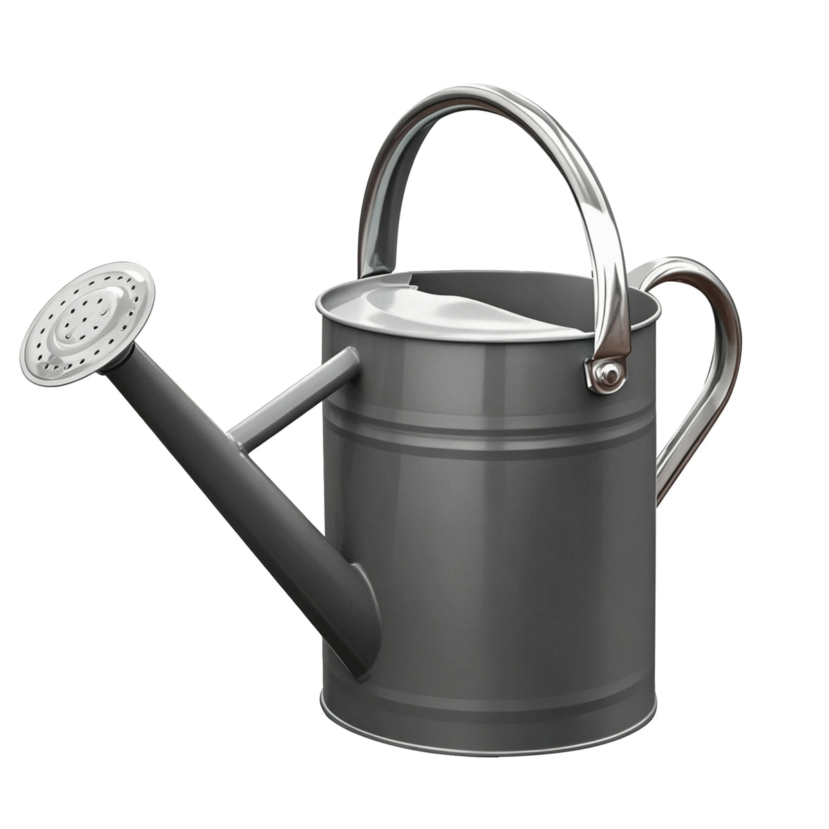SunnyTong front view gray watering can showing sleek shape and durability